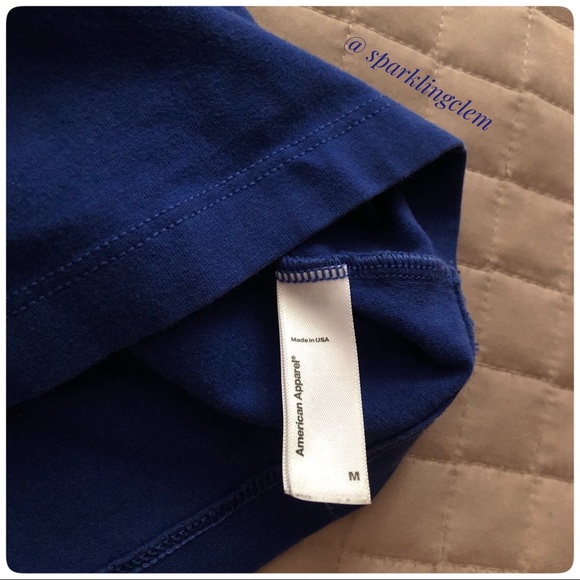 American Apparel Cotton Spandex Crop Top M Lapis - Picture 2 of 4